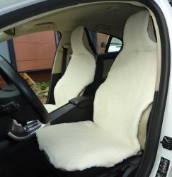 Накидка на авто-кресло БЕЛАЯ изготовлена из меха 60% шерсть овчина.